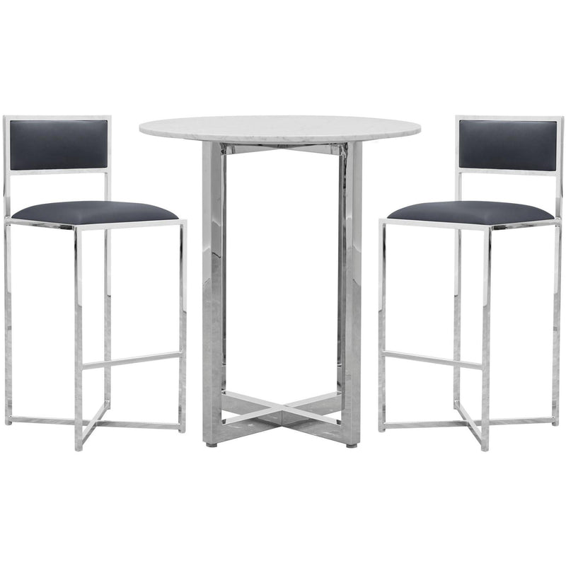  Modus Furniture International Round Amalfi Pub Height Dining Table with Marble Top and Pedestal Base 1AJ5633M IMAGE 4