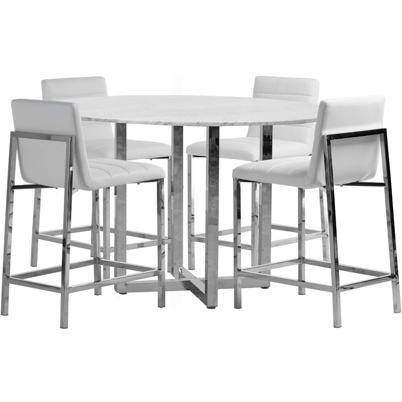  Modus Furniture International Round Amalfi Counter Height Dining Table with Marble Top and Pedestal Base 1AJ5624M IMAGE 2