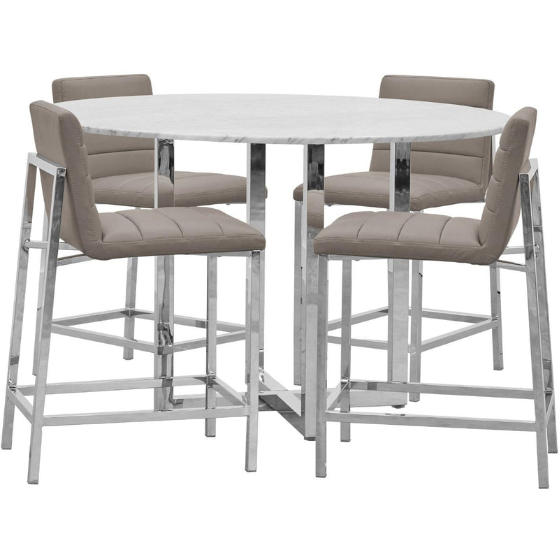  Modus Furniture International Round Amalfi Counter Height Dining Table with Marble Top and Pedestal Base 1AJ5625M IMAGE 3