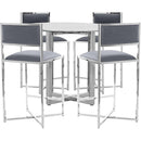  Modus Furniture International Round Amalfi Counter Height Dining Table with Marble Top and Pedestal Base 1AJ5625M IMAGE 4