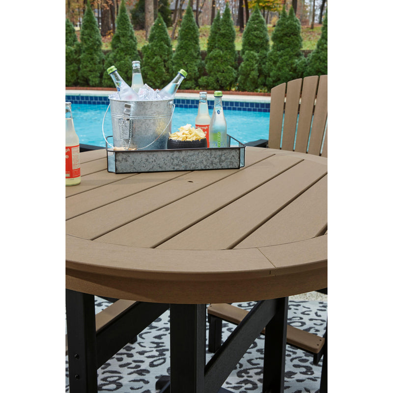 Signature Design by Ashley Fairen Trail P211-613 Round Bar Table with Umbrella Option IMAGE 4