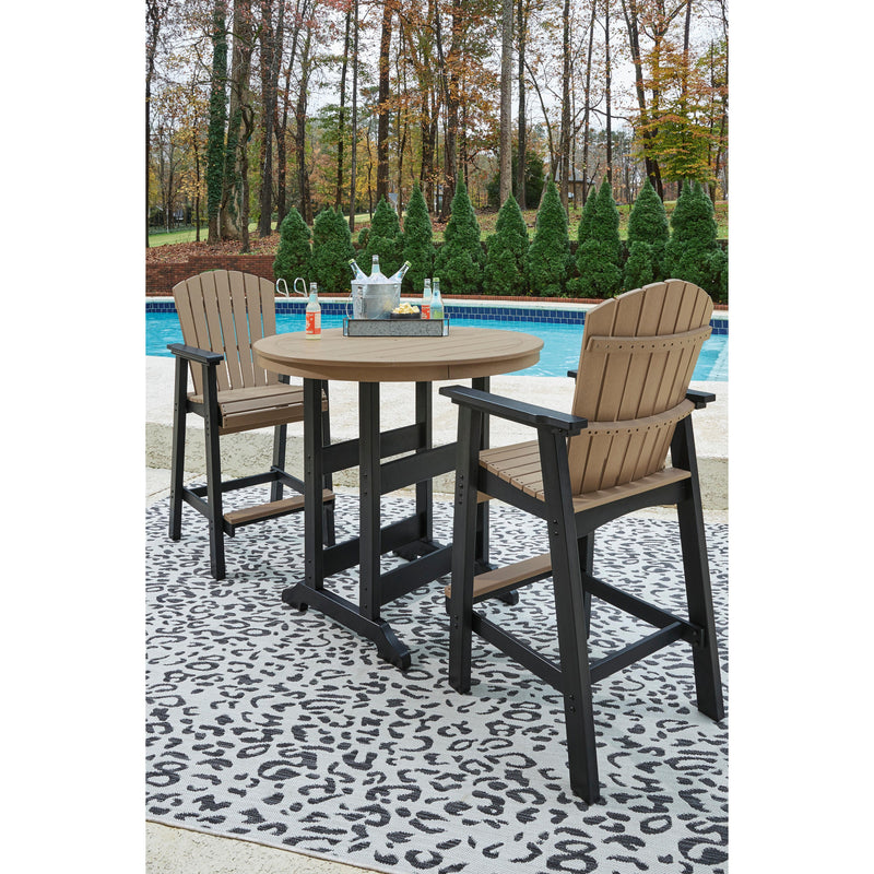 Signature Design by Ashley Fairen Trail P211-613 Round Bar Table with Umbrella Option IMAGE 6