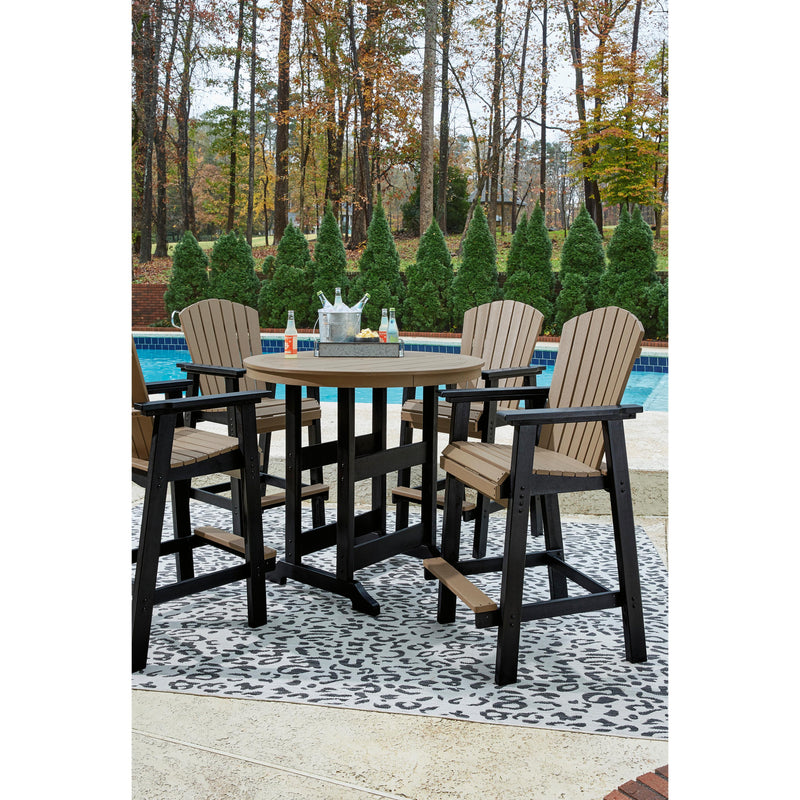 Signature Design by Ashley Fairen Trail P211-613 Round Bar Table with Umbrella Option IMAGE 8