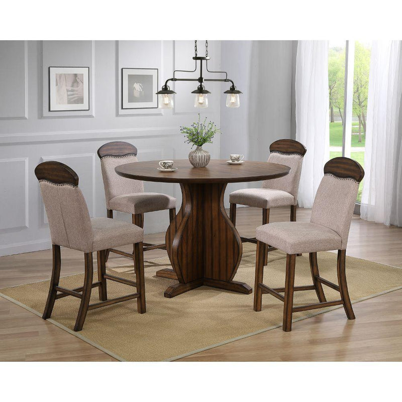 Acme Furniture Round Maurice Counter Height Dining Table with Pedestal Base 72460 IMAGE 4