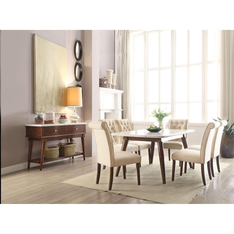Acme Furniture Gasha Dining Table with Marble Top 72820 IMAGE 2