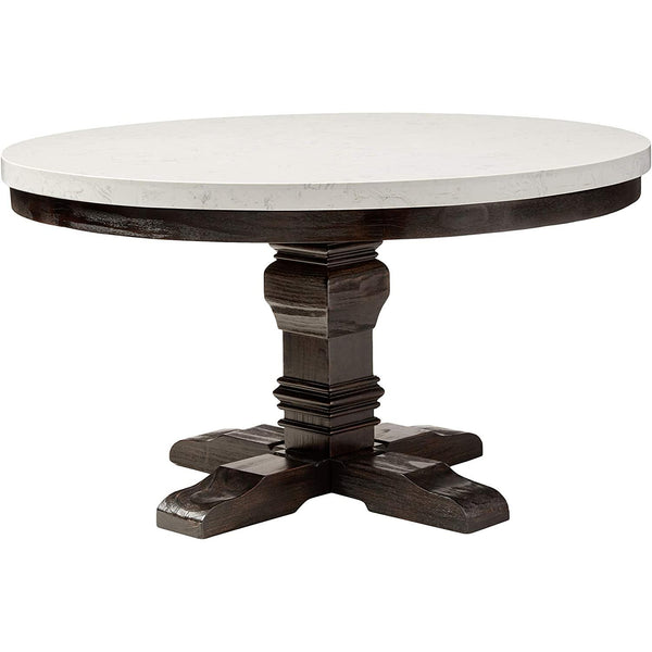 Acme Furniture Round Nolan Dining Table with Marble Top and Pedestal Base 72845 IMAGE 1