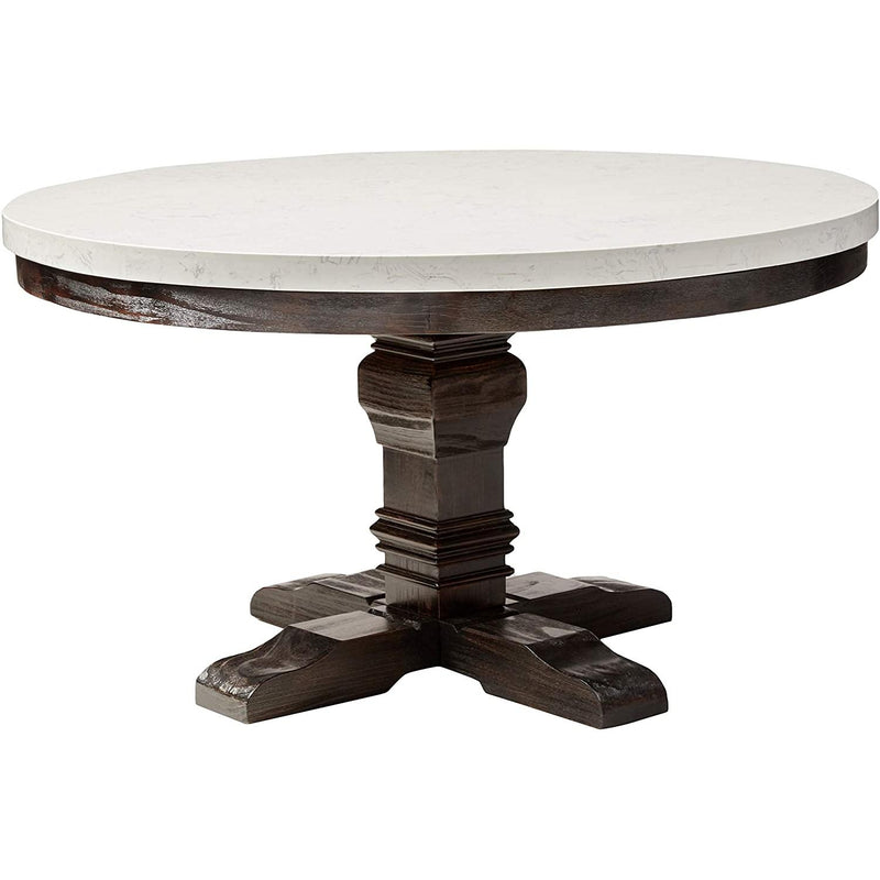 Acme Furniture Round Nolan Dining Table with Marble Top and Pedestal Base 72845 IMAGE 2