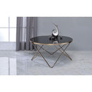 Acme Furniture Valora 81830 Coffee Table - Champagne & Black Glass IMAGE 3