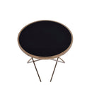 Acme Furniture Valora 81832 End Table - Champagne & Black Glass IMAGE 2