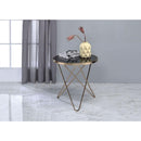 Acme Furniture Valora 81832 End Table - Champagne & Black Glass IMAGE 3