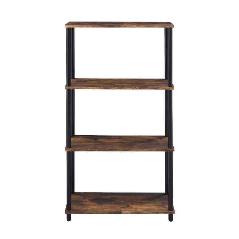 Acme Furniture 92735 Bookshelf - Weathered oak & Black IMAGE 1