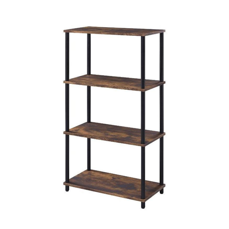 Acme Furniture 92735 Bookshelf - Weathered oak & Black IMAGE 2