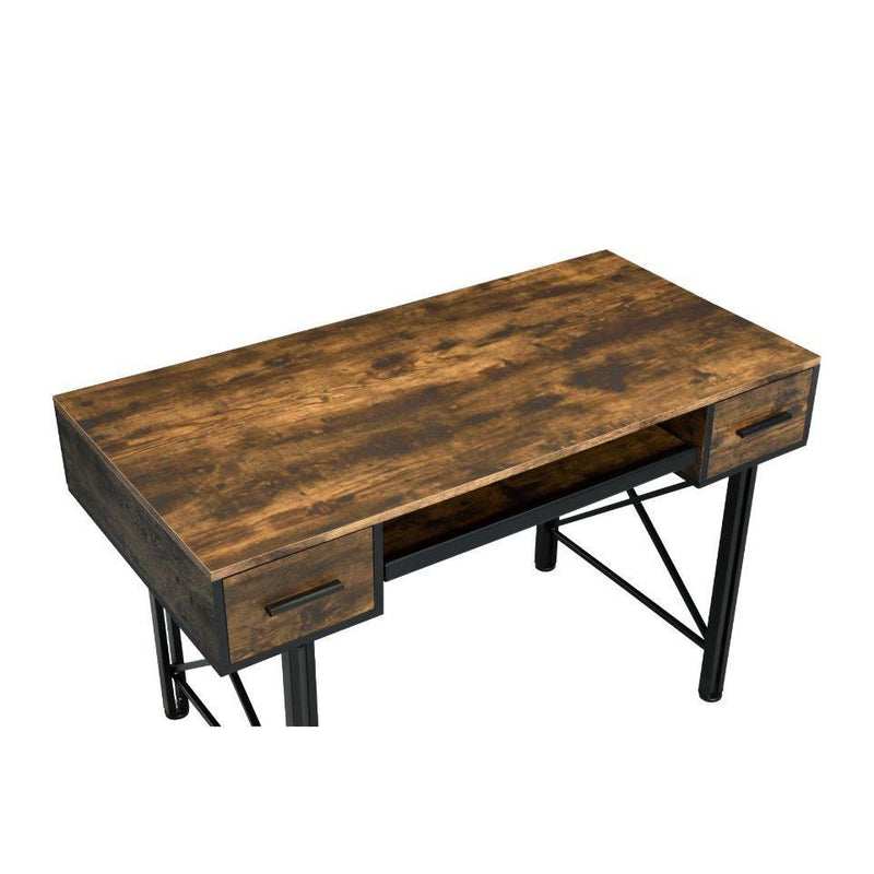 Acme Furniture 92795 Computer Desk - Weathered Oak & Black IMAGE 4