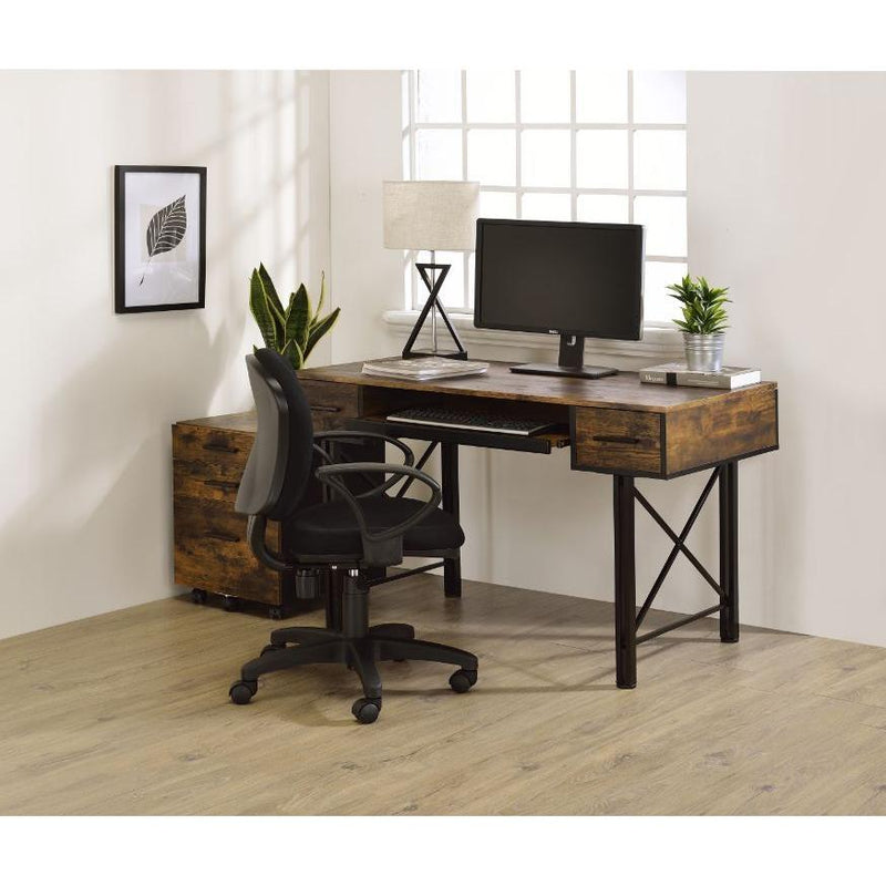 Acme Furniture 92795 Computer Desk - Weathered Oak & Black IMAGE 5