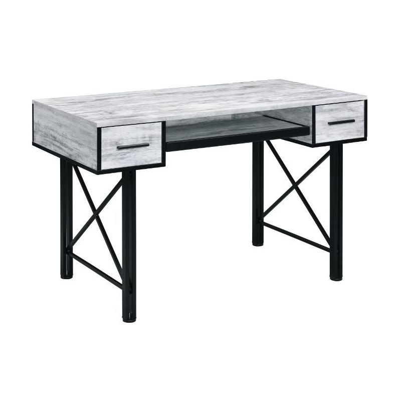 Acme Furniture 92797 Computer Desk - Antique White & Black IMAGE 2