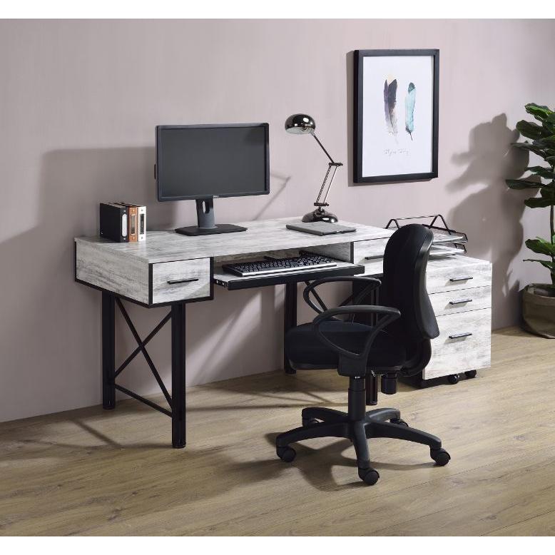 Acme Furniture 92797 Computer Desk - Antique White & Black IMAGE 5