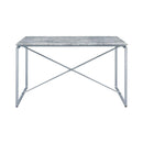 Acme Furniture Jurgen 72905 Dining Table - Faux Concrete and Silver IMAGE 1