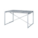 Acme Furniture Jurgen 72905 Dining Table - Faux Concrete and Silver IMAGE 2