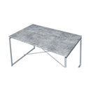 Acme Furniture Jurgen 72905 Dining Table - Faux Concrete and Silver IMAGE 3