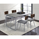 Acme Furniture Jurgen 72905 Dining Table - Faux Concrete and Silver IMAGE 4