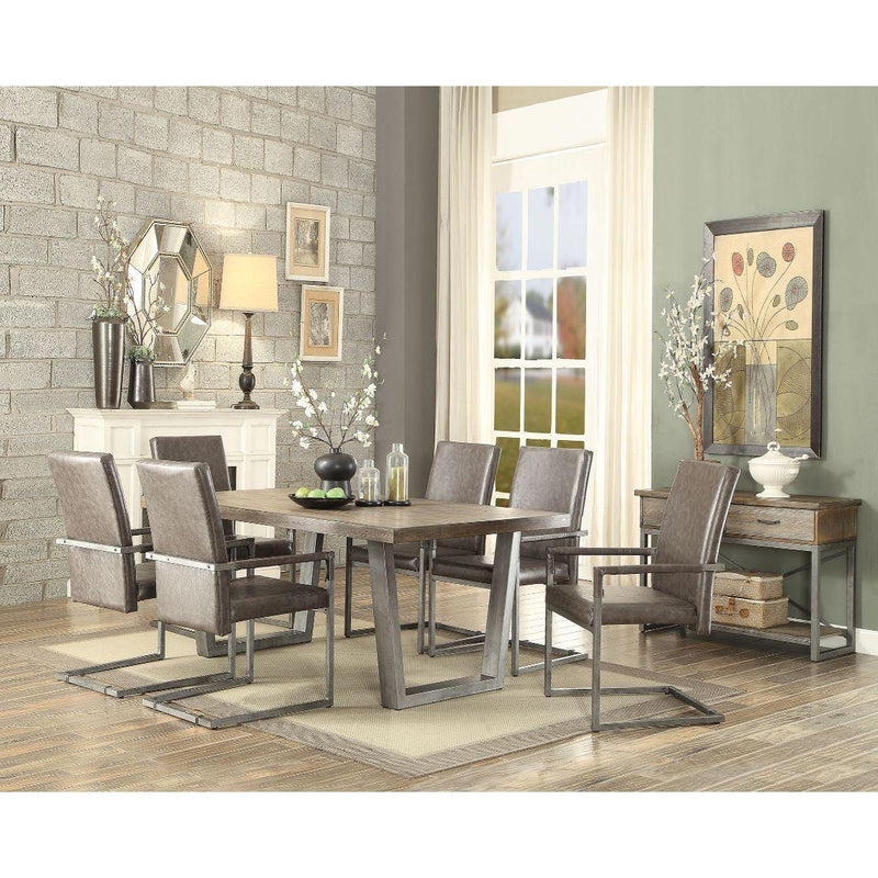 Acme Furniture Lazarus Dining Table with Pedestal Base 73110 IMAGE 2