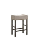 Acme Furniture Martha II 73833 Counter Height Stool - Tan Linen & Weathered Gray IMAGE 1
