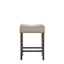 Acme Furniture Martha II 73833 Counter Height Stool - Tan Linen & Weathered Gray IMAGE 2