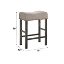 Acme Furniture Martha II 73833 Counter Height Stool - Tan Linen & Weathered Gray IMAGE 4