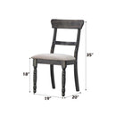 Acme Furniture Leventis 74642 Side Chair - Light Brown Linen & Weathered Gray IMAGE 3