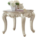 Acme Furniture Gorsedd 82442 End Table - Marble & Antique White IMAGE 1
