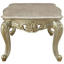 Acme Furniture Gorsedd 82442 End Table - Marble & Antique White IMAGE 2