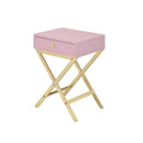 Acme Furniture Coleen 82698 Side Table - Pink & Gold IMAGE 1