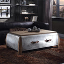 Acme Furniture Brancaster 82855 Coffee Table - Antique Oak & Aluminum IMAGE 1