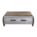 Acme Furniture Brancaster 82855 Coffee Table - Antique Oak & Aluminum IMAGE 3