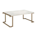 Acme Furniture Boice II 82870 Coffee Table - Faux Marble & Champagne IMAGE 2