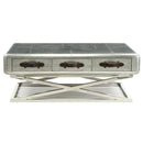Acme Furniture Brancaster 83555 Coffee Table - Antique Oak & Aluminum IMAGE 3