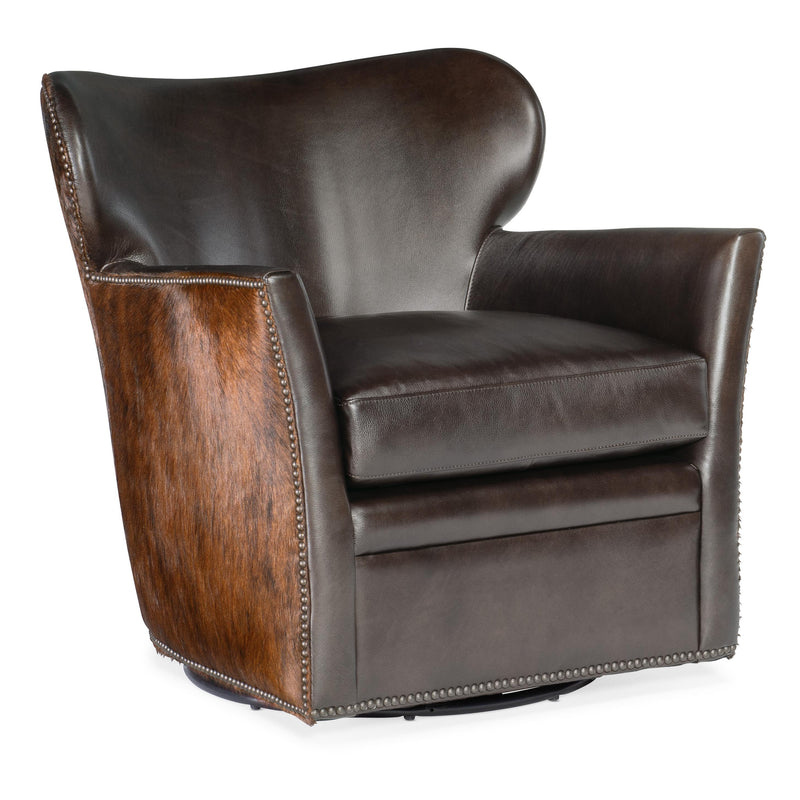 Hooker Furniture CC469-SW-089 Kato Leather Swivel Chair with Dark HOH IMAGE 1