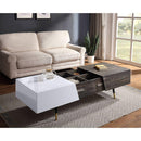 Acme Furniture Orion 84680 Coffee Table - White High Gloss and Rustic Oak IMAGE 6