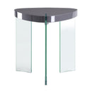 Acme Furniture Noland 84917 End Table - Gray High Gloss & Clear Glass IMAGE 1