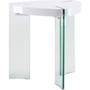 Acme Furniture Noland 84922 End Table - White High Gloss & Clear Glass IMAGE 1