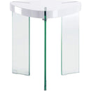 Acme Furniture Noland 84922 End Table - White High Gloss & Clear Glass IMAGE 2