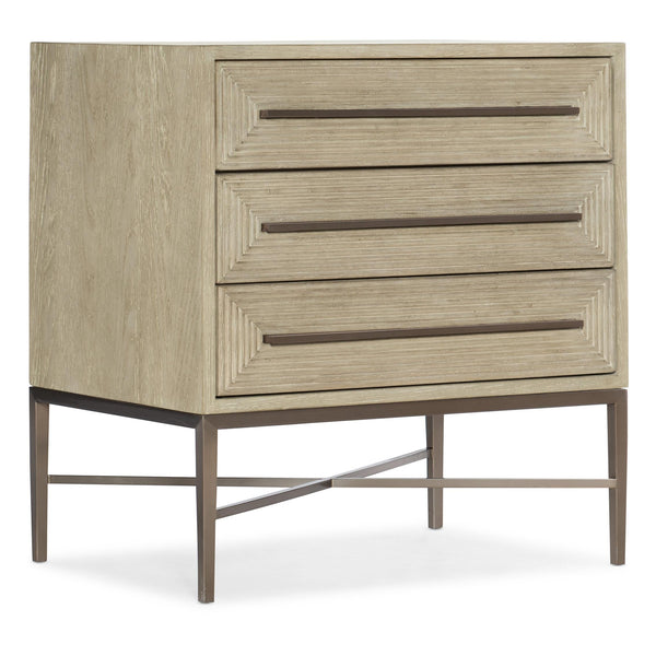 Hooker Furniture 6120-90115-80 Cascade Three-Drawer Nightstand IMAGE 1