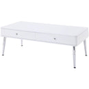 Acme Furniture Weizor 87150 Coffee Table - White High Gloss & Chrome IMAGE 2