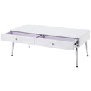 Acme Furniture Weizor 87150 Coffee Table - White High Gloss & Chrome IMAGE 3