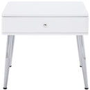 Acme Furniture Weizor 87152 End Table - White High Gloss & Chrome IMAGE 1