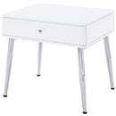 Acme Furniture Weizor 87152 End Table - White High Gloss & Chrome IMAGE 2