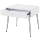 Acme Furniture Weizor 87152 End Table - White High Gloss & Chrome IMAGE 3