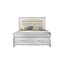Acme Furniture Sadie 28740Q Queen Storage Bed - Pearl White IMAGE 1