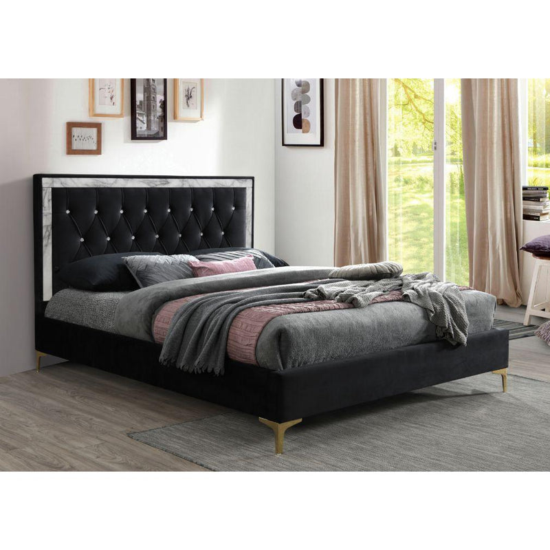 Acme Furniture Rowan Queen Upholstered Panel Bed 28990Q IMAGE 3