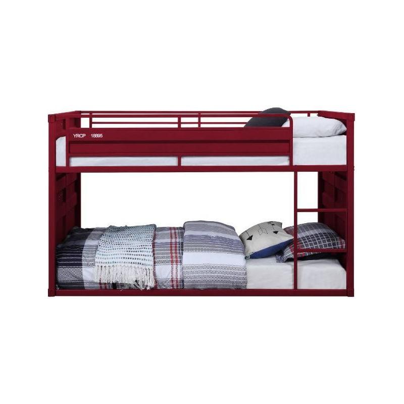 Acme Furniture Cargo 38280 Twin Over Twin Bunk Bed - Red IMAGE 1